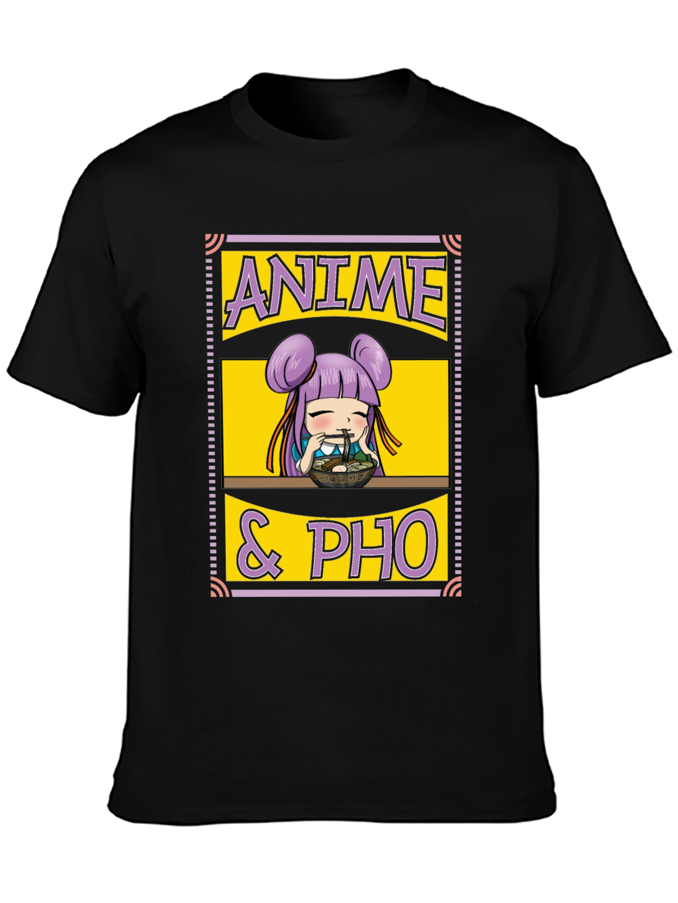 Anime & Pho Graphic T-Shirt - Cute Foodie Tee