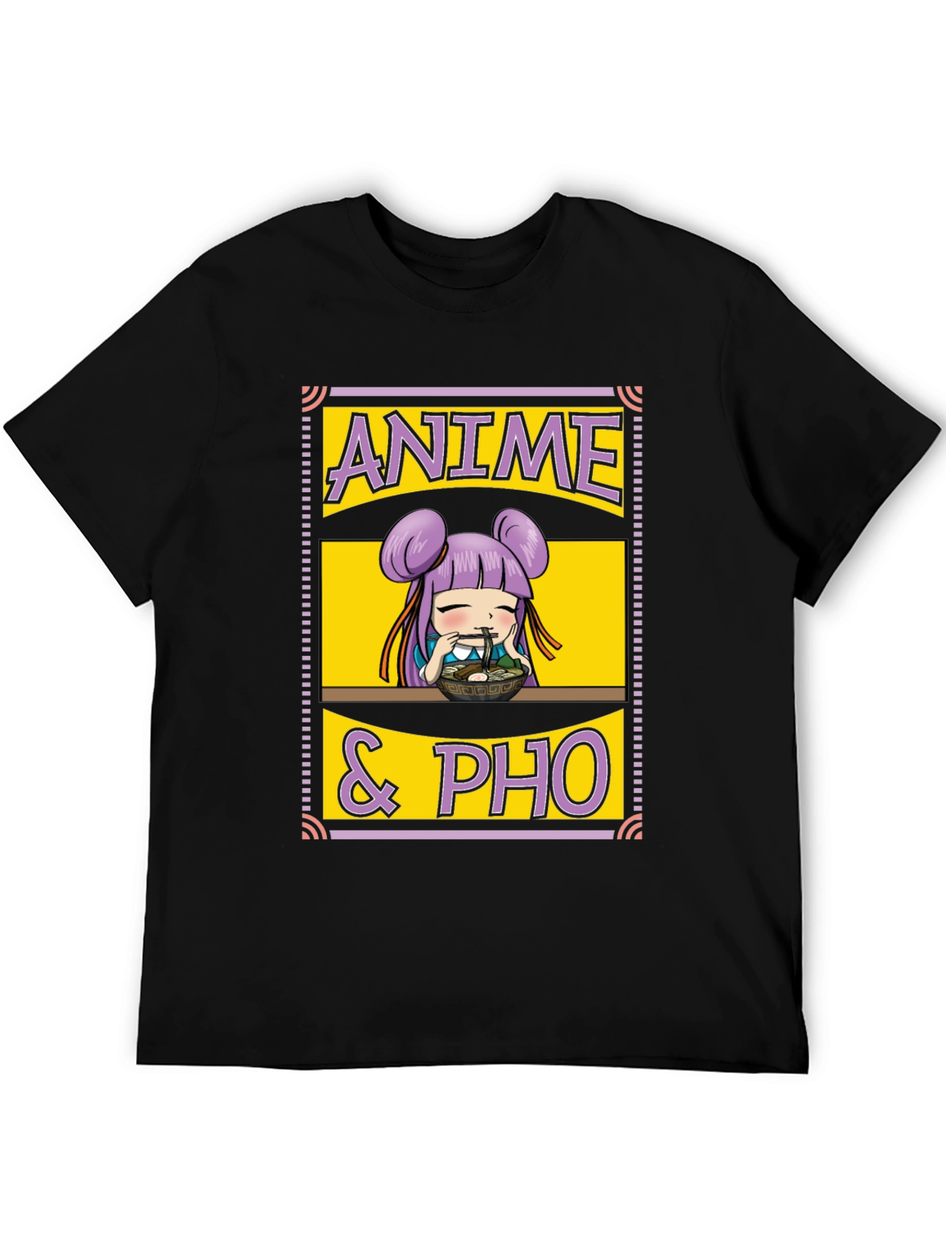 Anime & Pho Graphic T-Shirt - Cute Foodie Tee