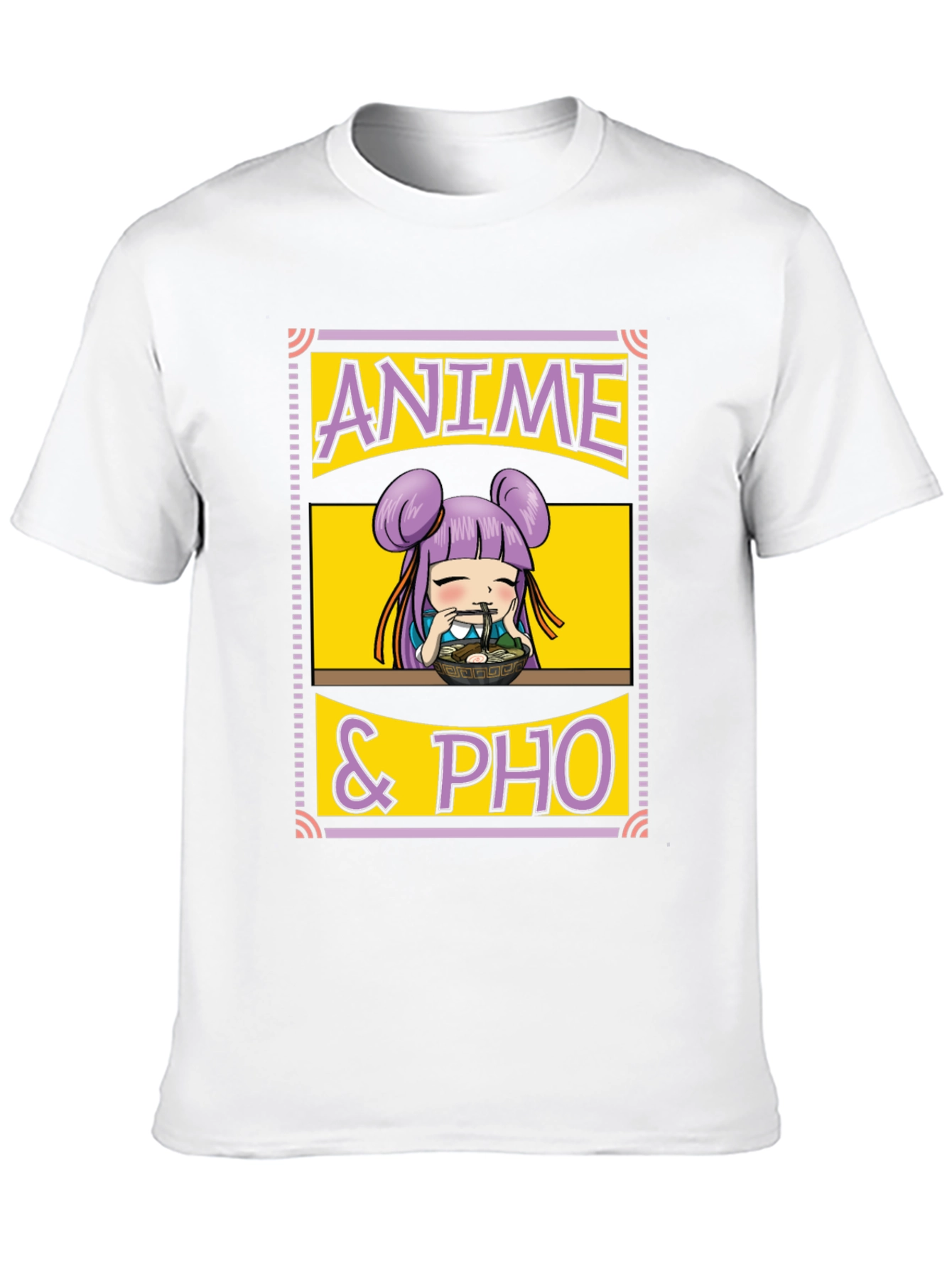 Anime & Pho Graphic T-Shirt - Cute Foodie Tee