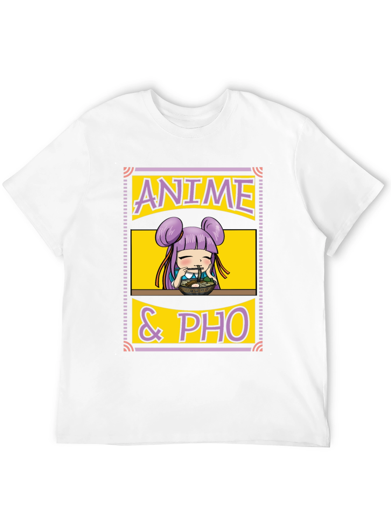 Anime & Pho Graphic T-Shirt - Cute Foodie Tee