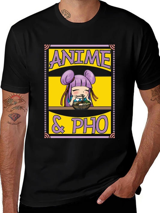 Anime & Pho Graphic T-Shirt - Cute Foodie Tee