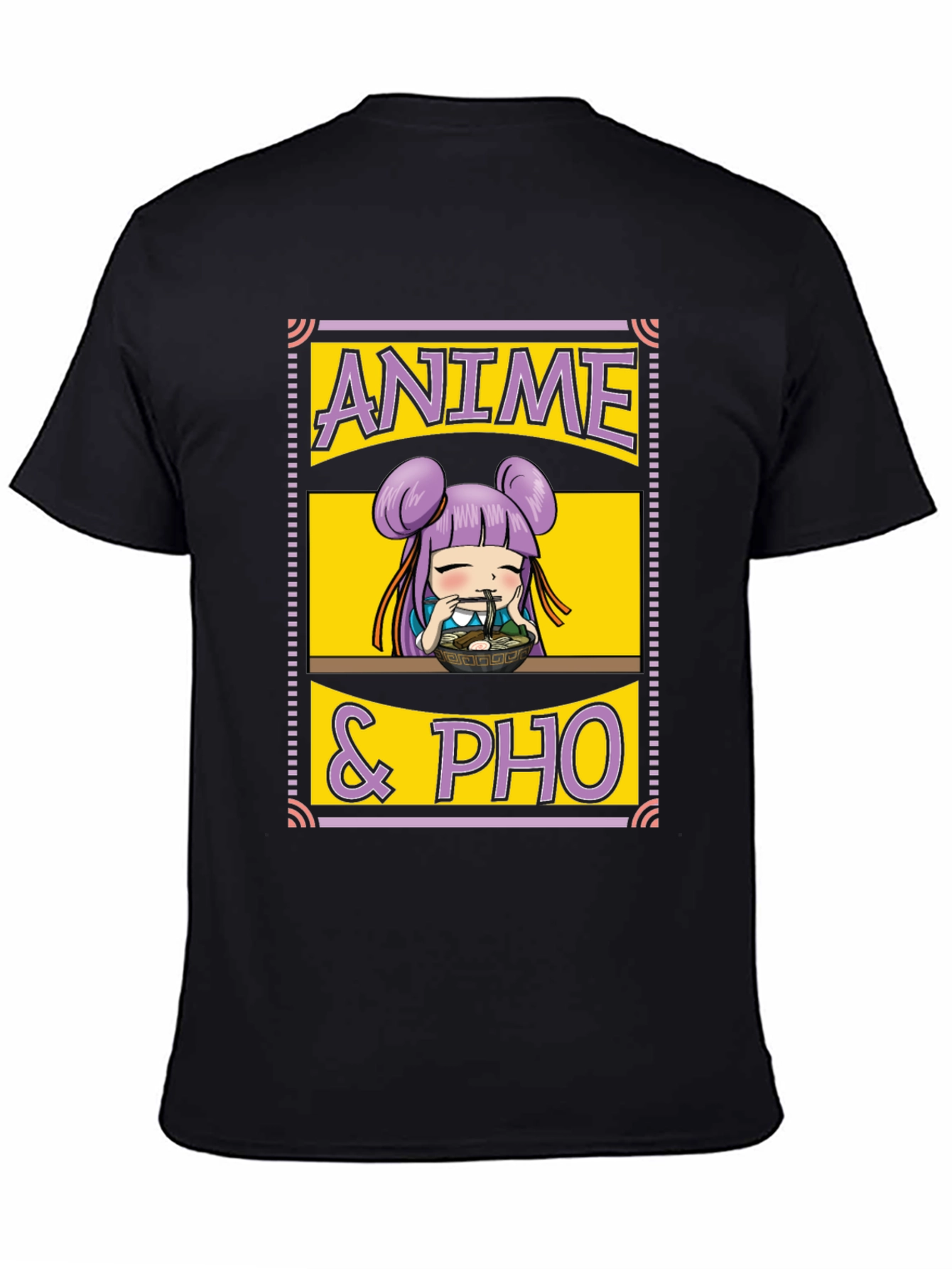 Anime & Pho Graphic T-Shirt - Cute Foodie Tee