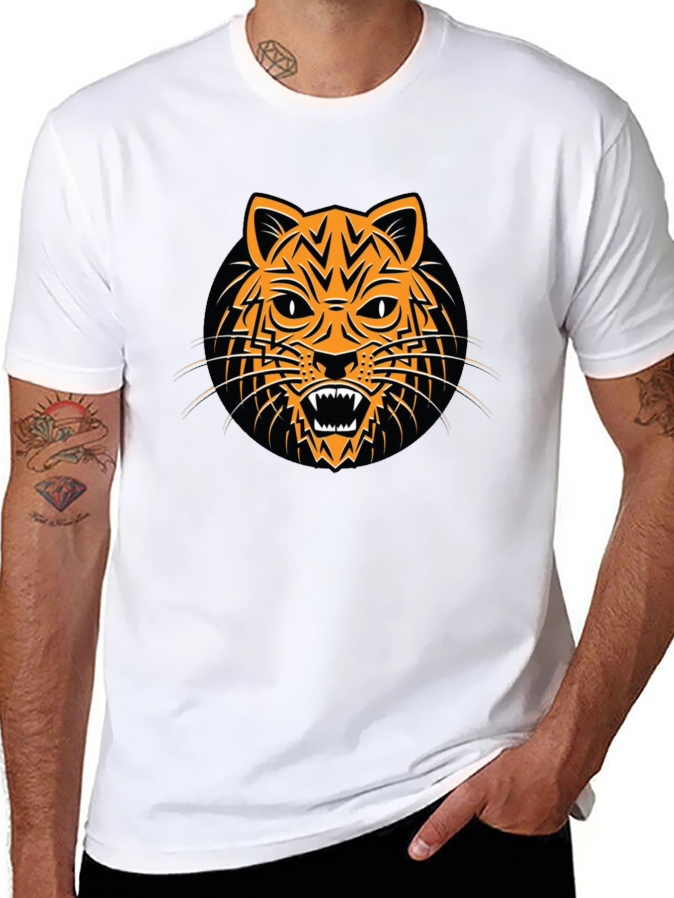Tiger Graphic Black T-Shirt - Bold and Stylish