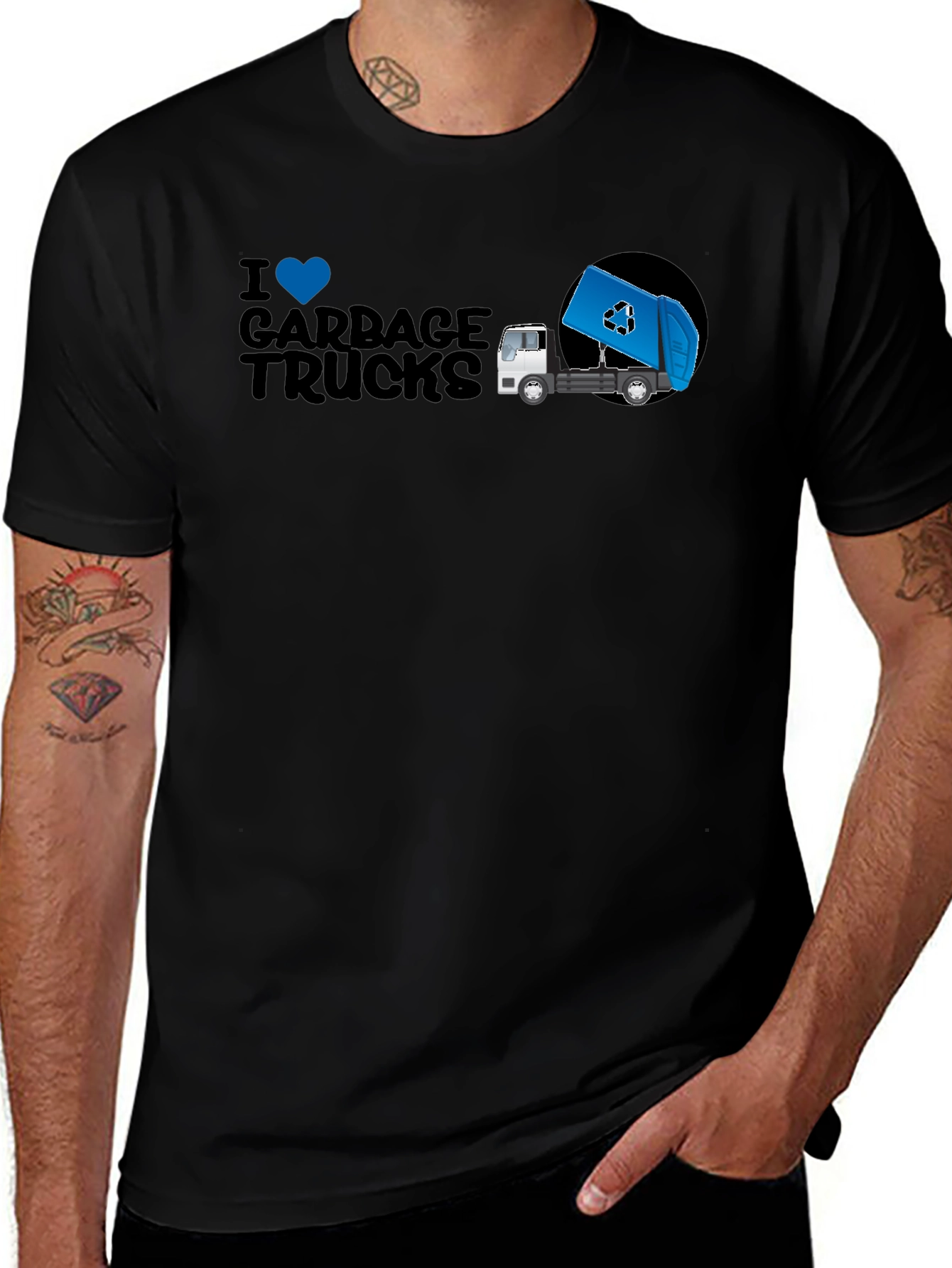 I Love Garbage Trucks Graphic Tee