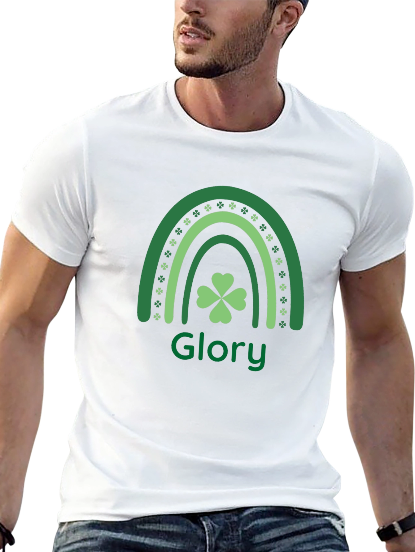 St. Patricks Day Glory Rainbow Clover T-Shirt