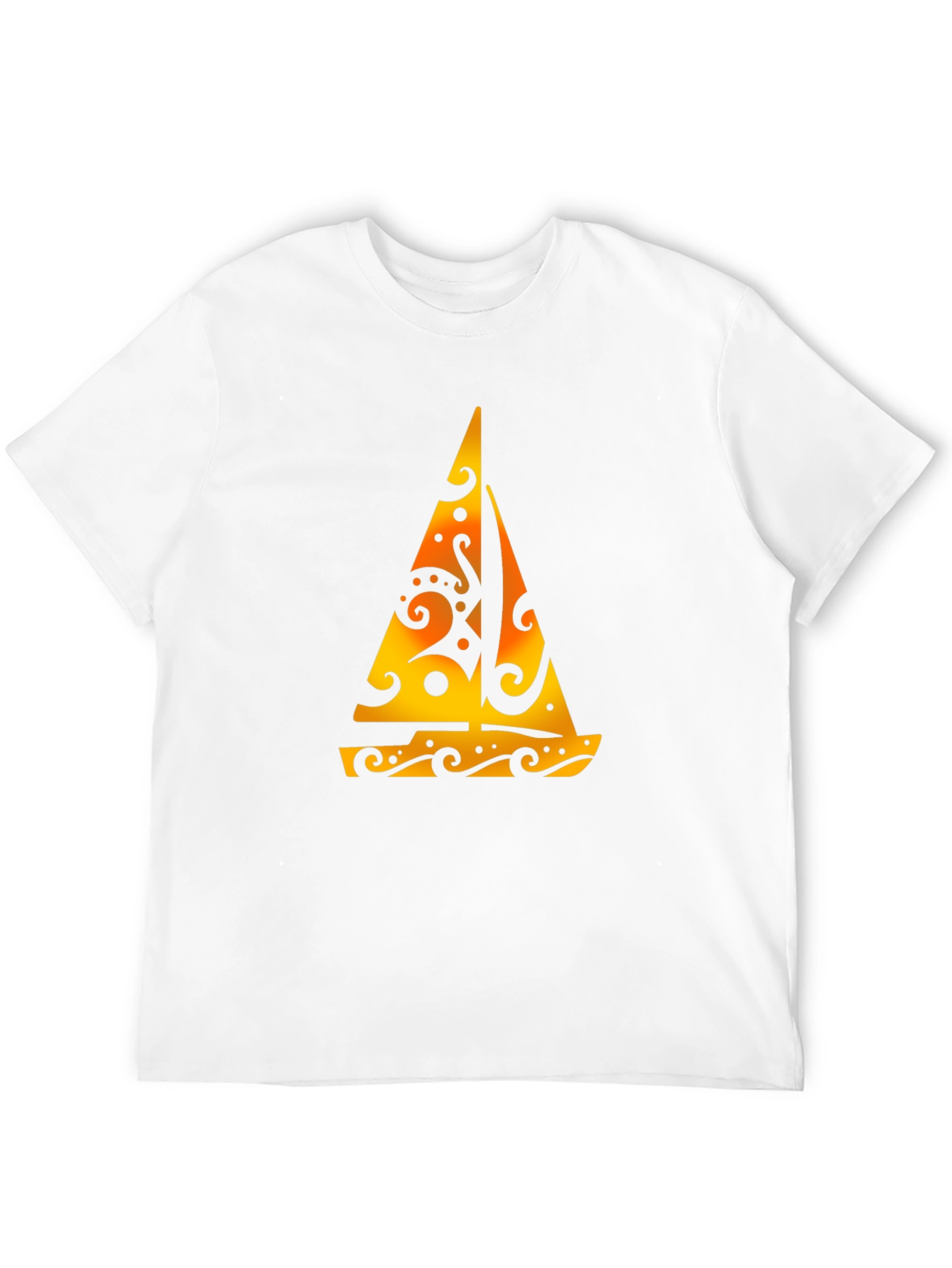 Tribal Sailboat Graphic Black T-Shirt