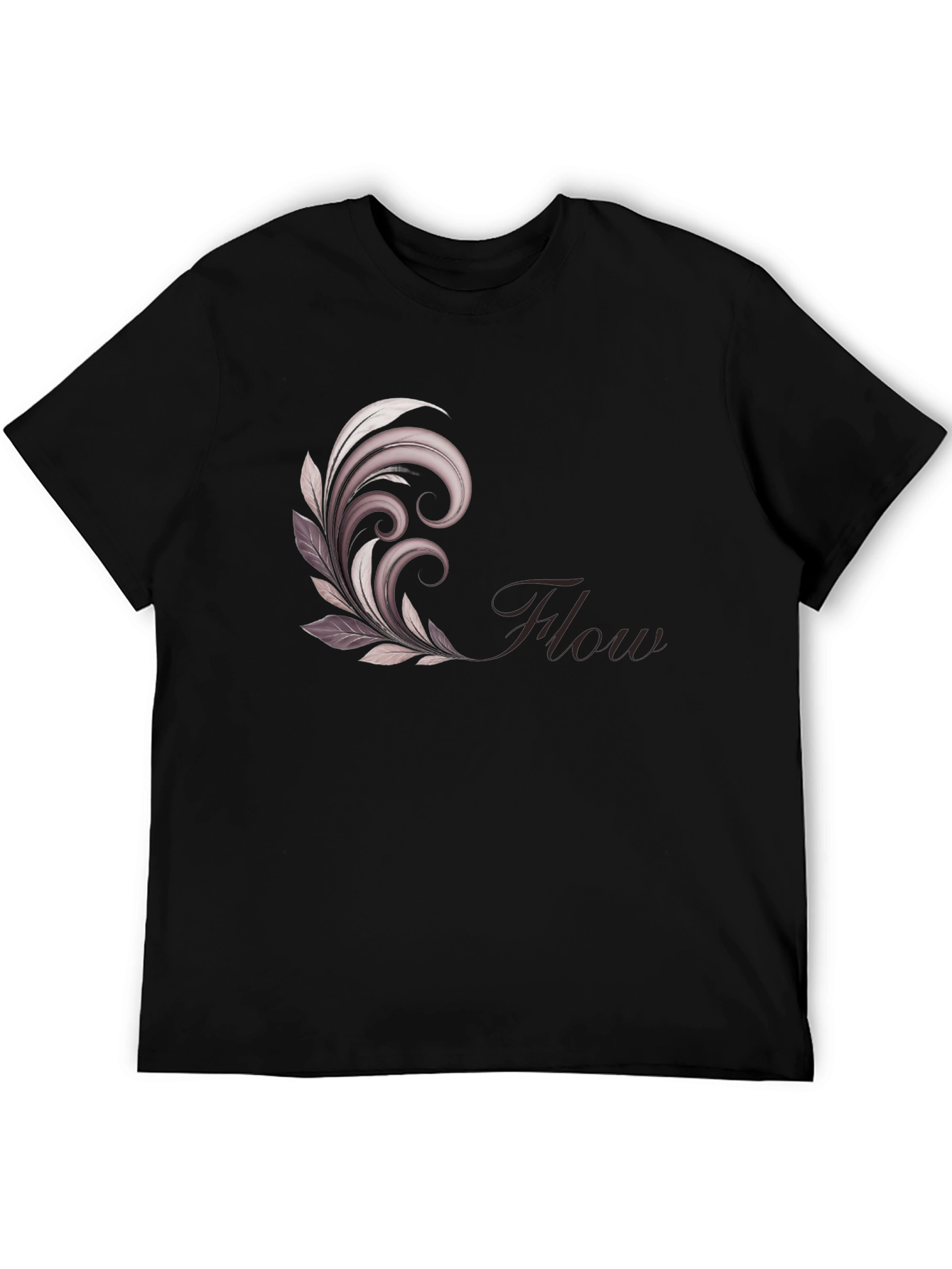 Elegant Flow Graphic Black T-Shirt