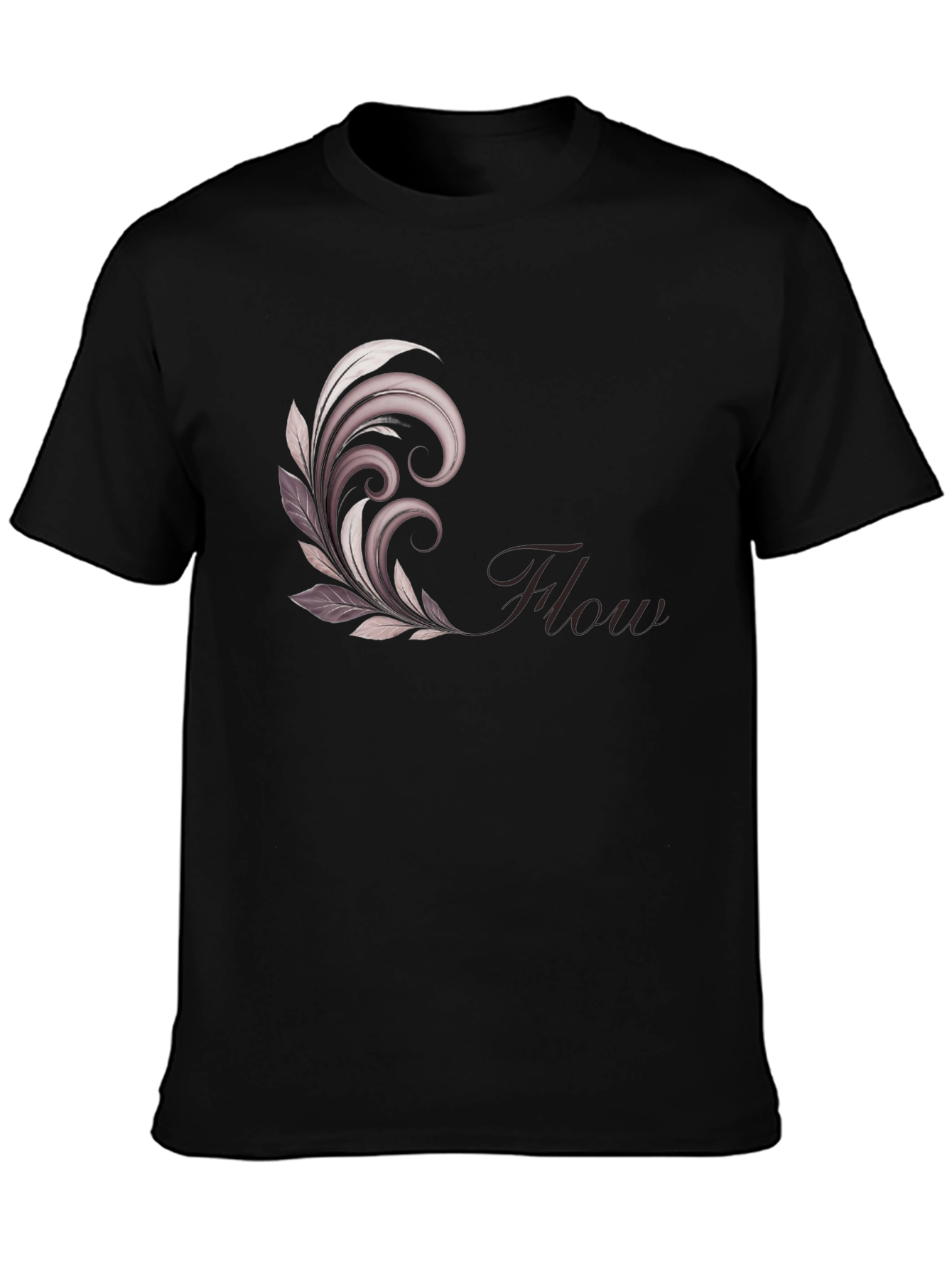 Elegant Flow Graphic Black T-Shirt
