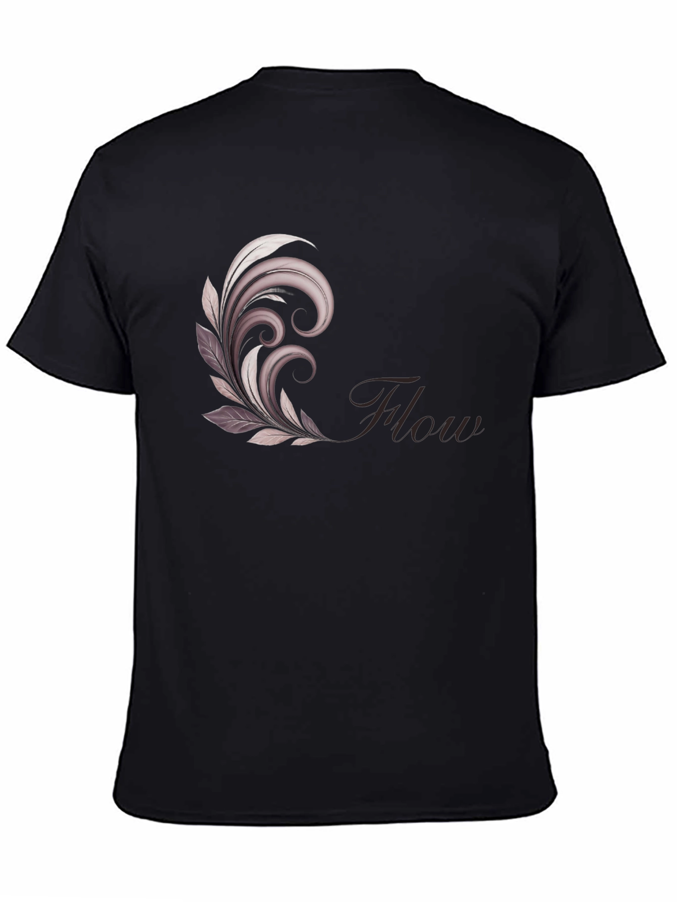 Elegant Flow Graphic Black T-Shirt