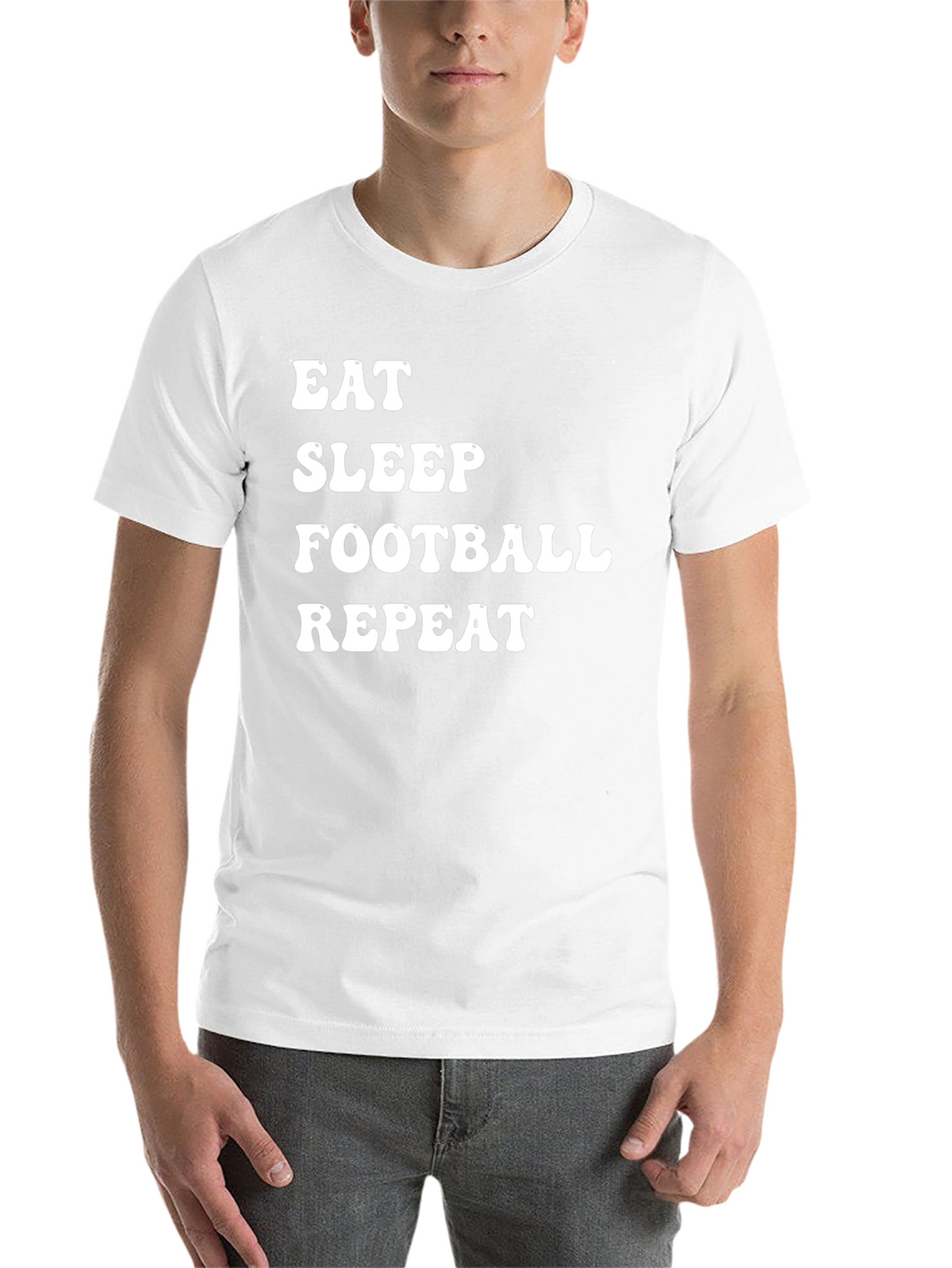 Eat Sleep Football Repeat Black T-Shirt