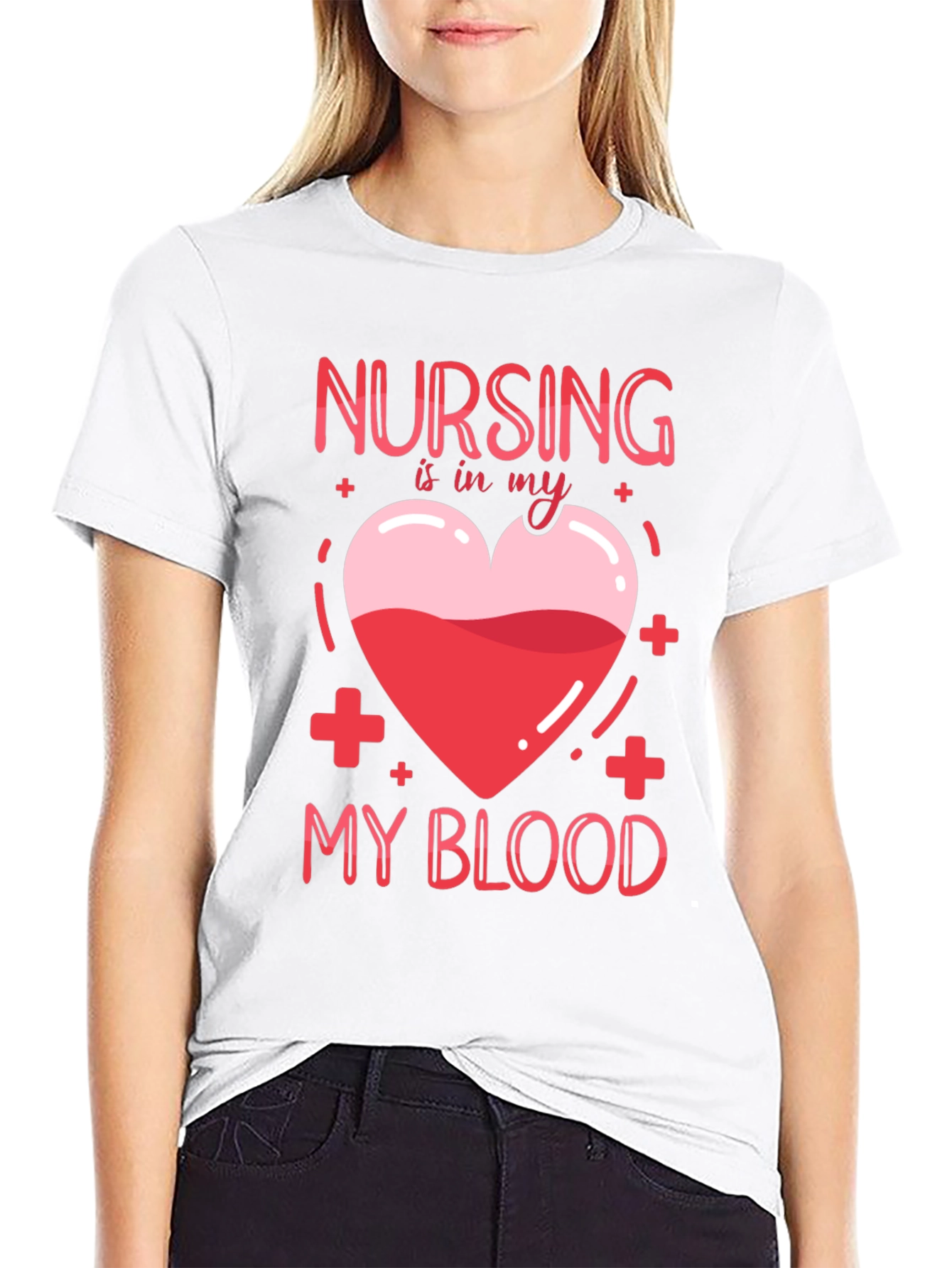 Nursing Is In My Blood T-Shirt Nurse Gift