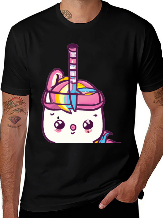 Kawaii Unicorn Hockey Player Graphic Tee