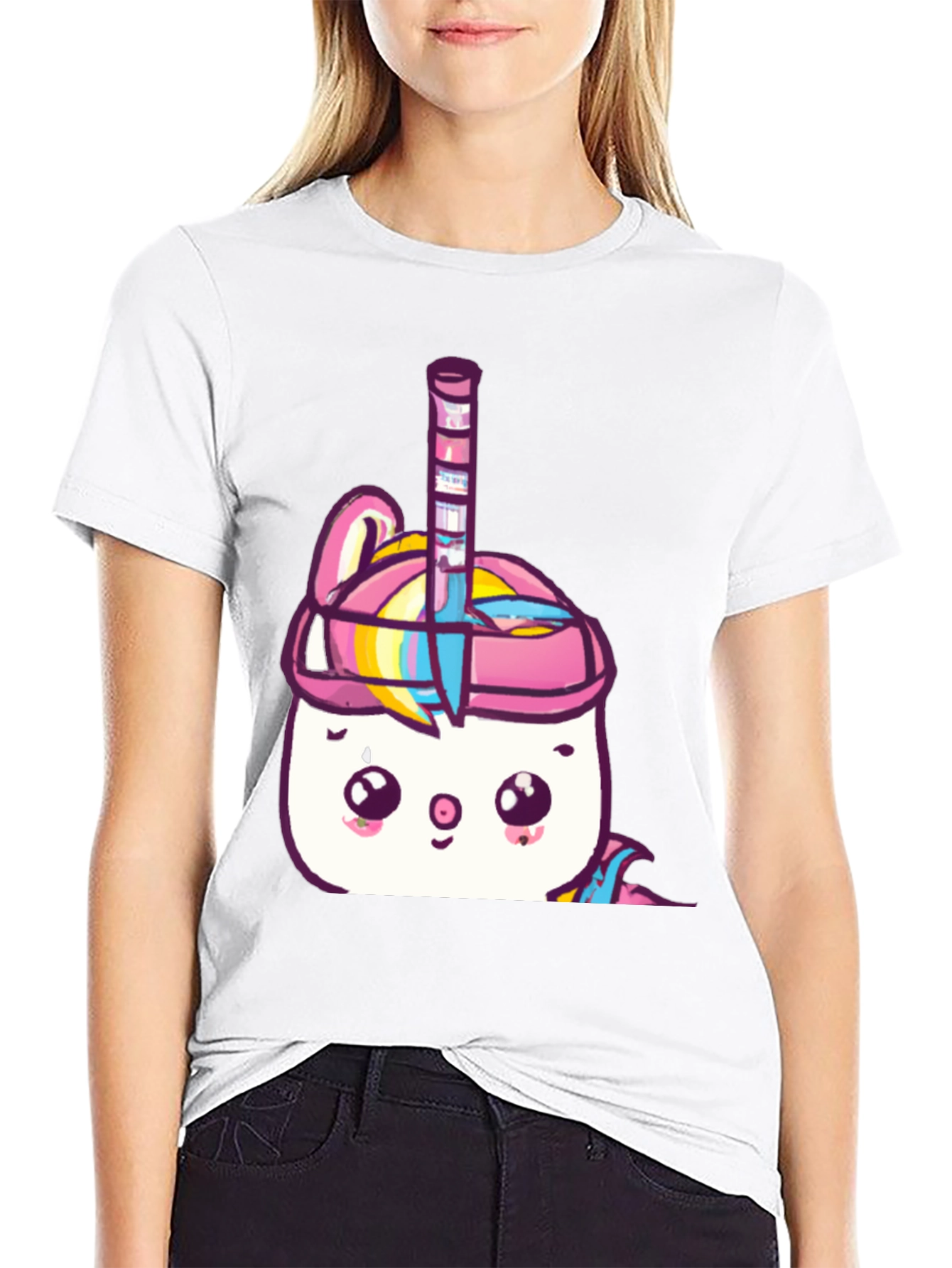 Kawaii Unicorn Hockey Player Graphic Tee
