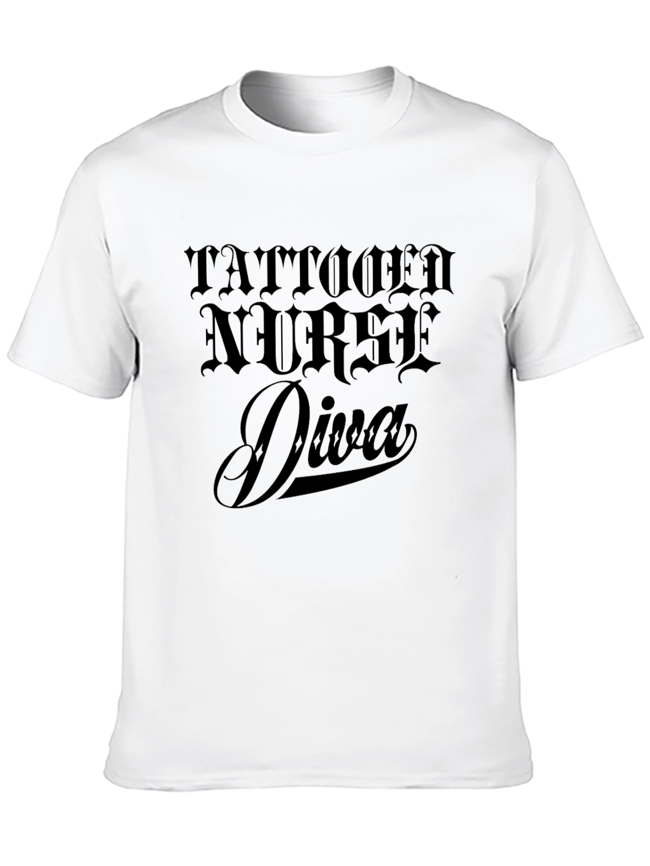 Tattooed Nurse Diva Black Graphic Tee
