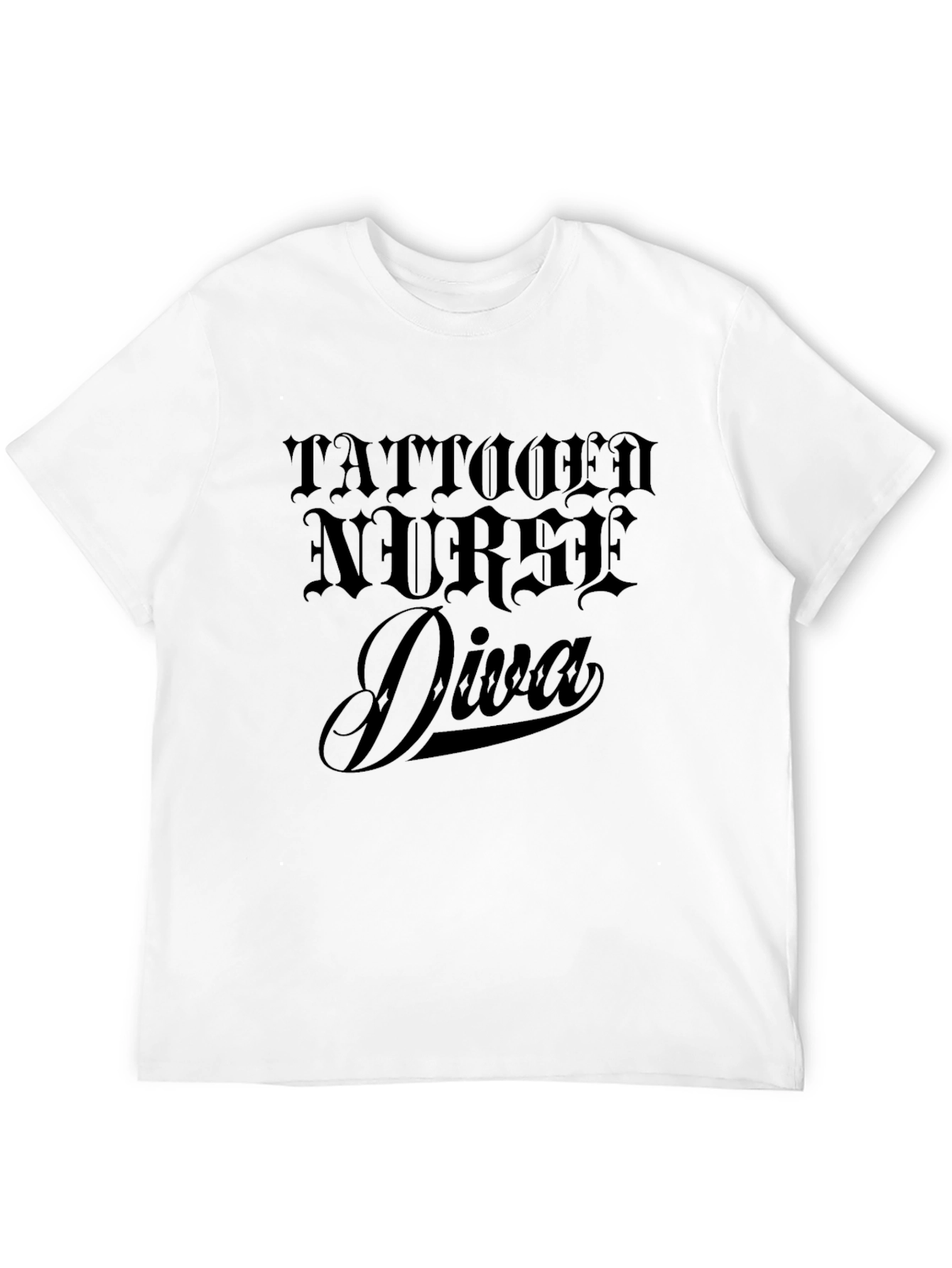 Tattooed Nurse Diva Black Graphic Tee