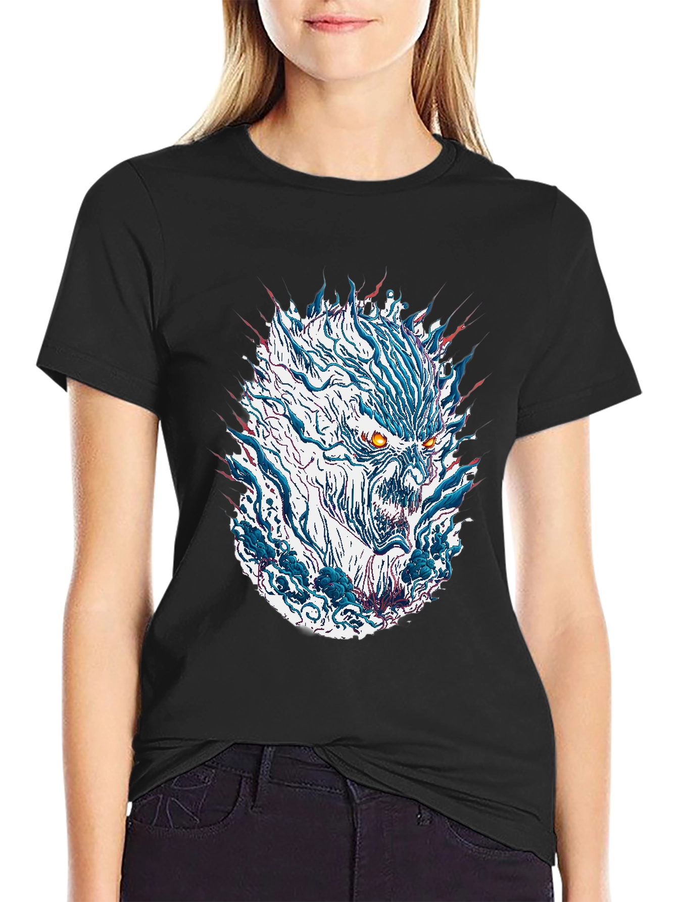 Monster Graphic Print Mens Black T-Shirt