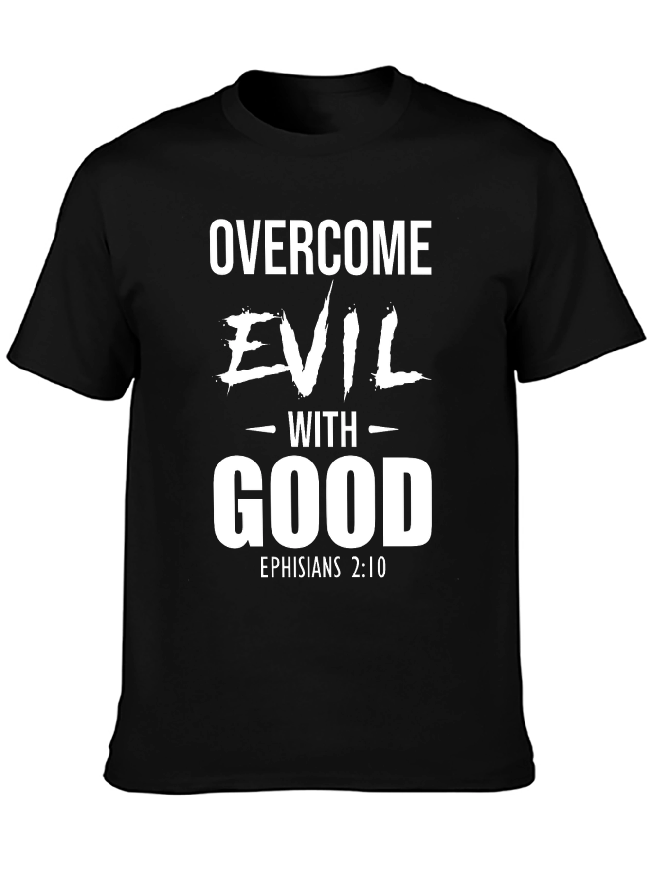 Overcome Evil with Good Black Christian T-Shirt