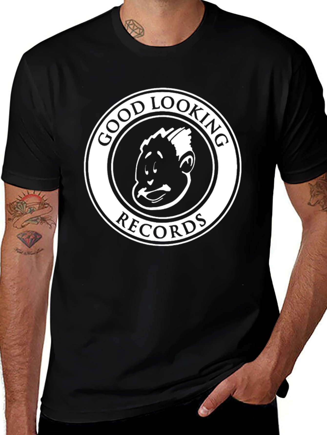 Good Looking Records Black T-Shirt