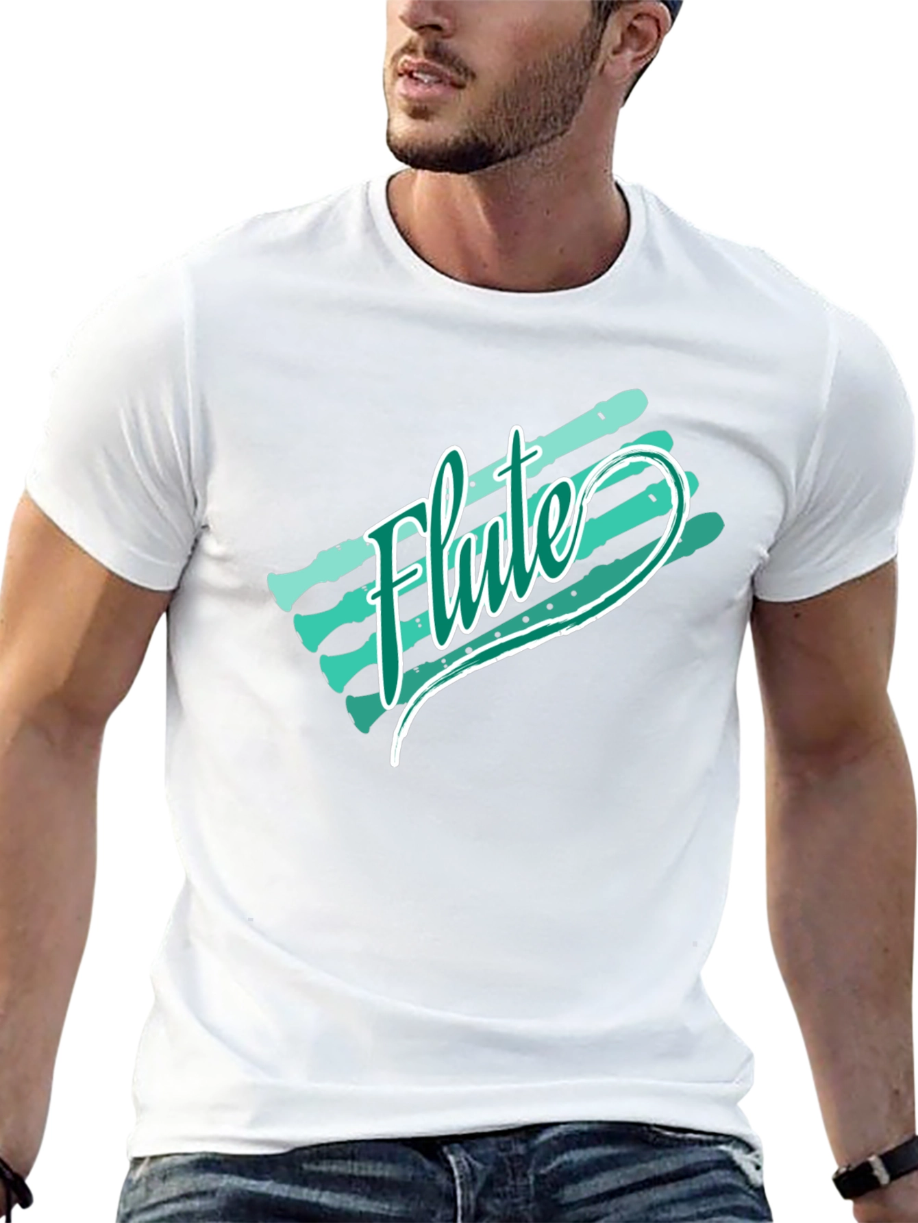 Flute Retro Style Graphic T-Shirt