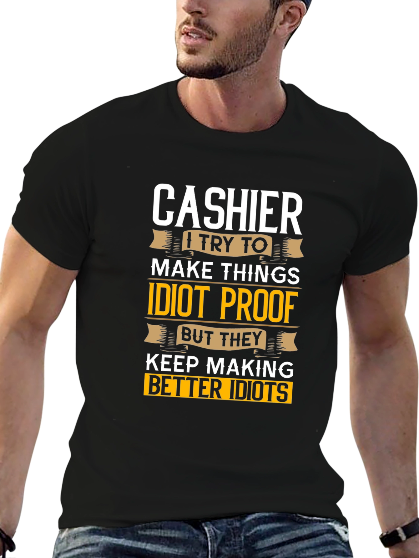 Cashier Idiot Proof T-Shirt - Funny Job Tee