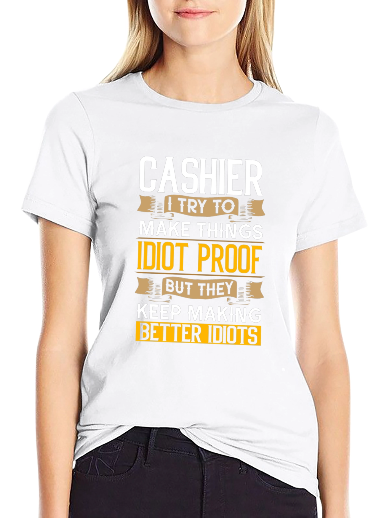 Cashier Idiot Proof T-Shirt - Funny Job Tee