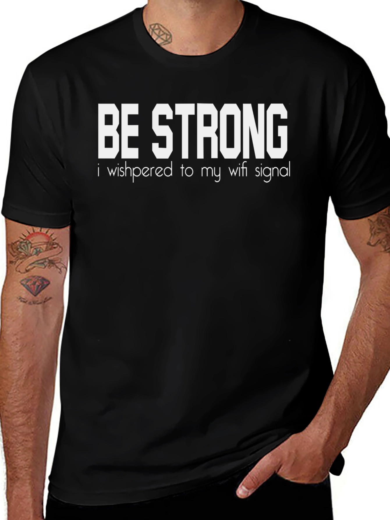 Be Strong Wifi Signal Graphic T-Shirt