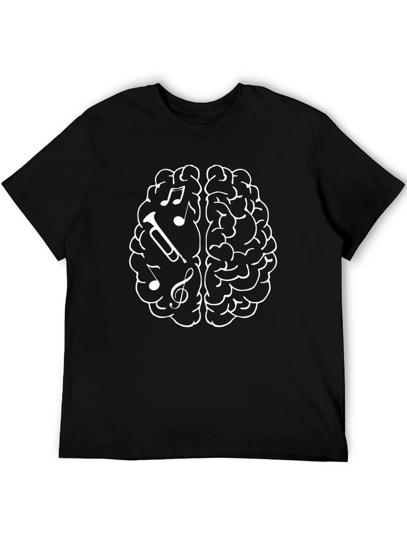 Musical Brain T-Shirt - Black Cotton Tee