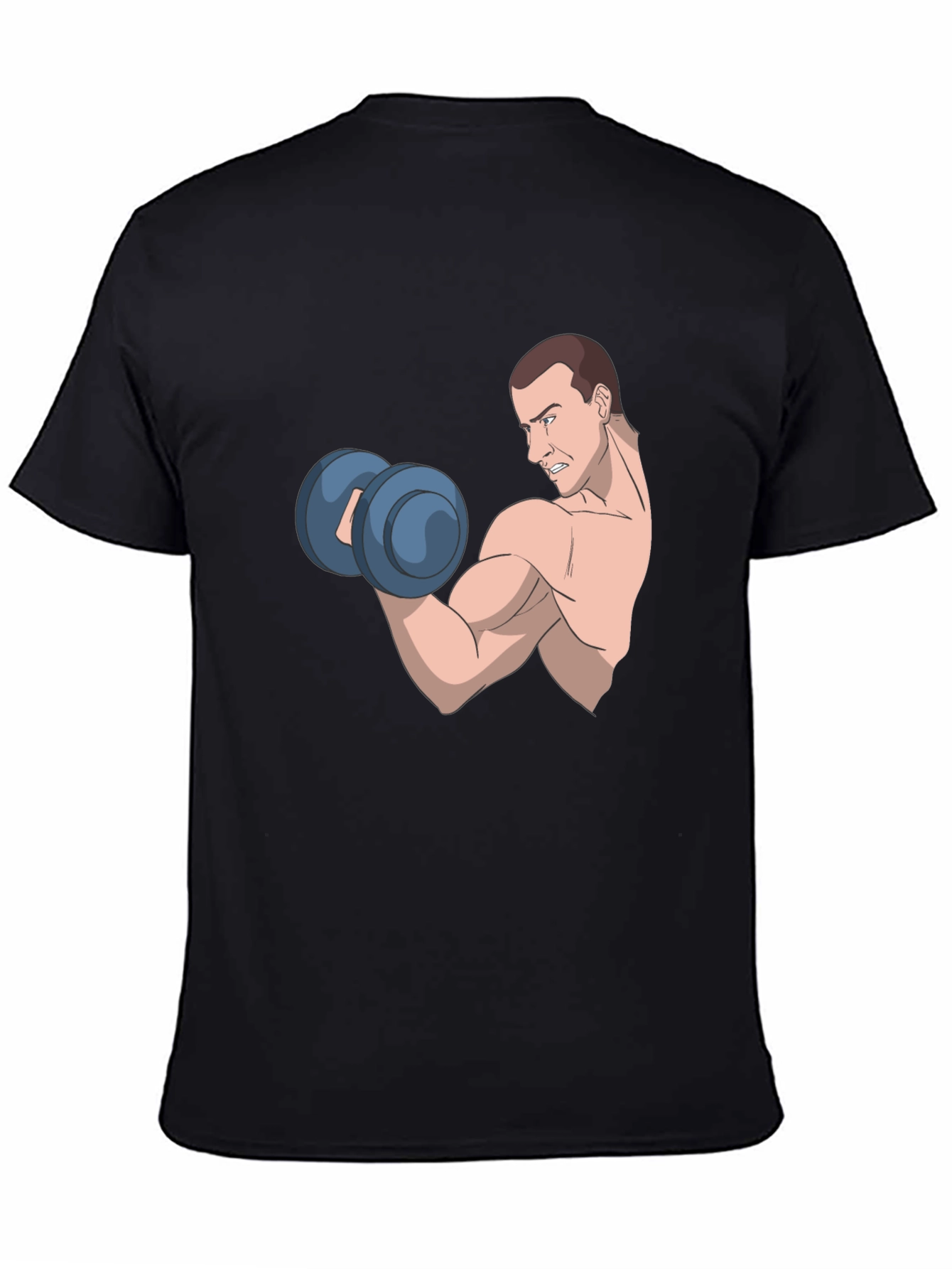 Funny Cartoon Muscle Man Gym Workout T-Shirt