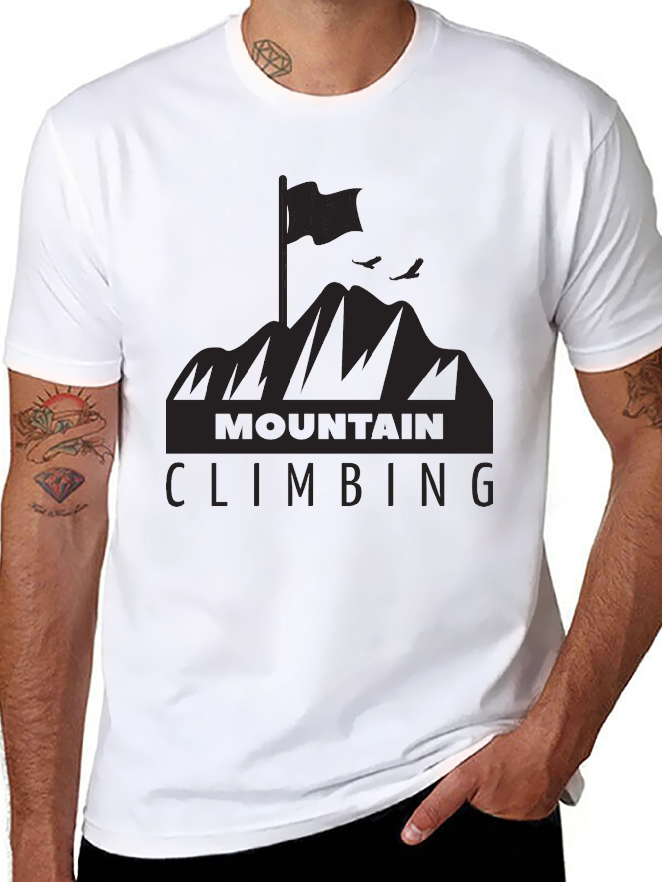 Mountain Climbing Graphic Tee - Black