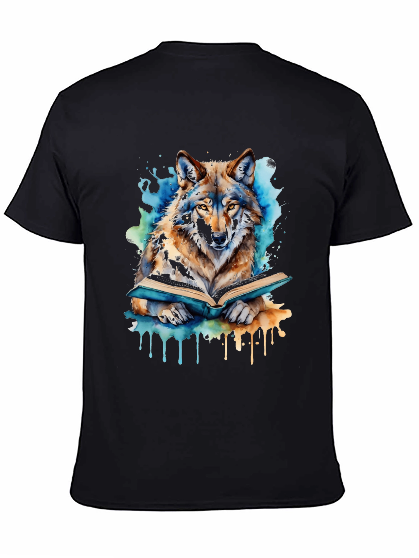 Wolf Reading Book T-Shirt | Artsy Animal Tee