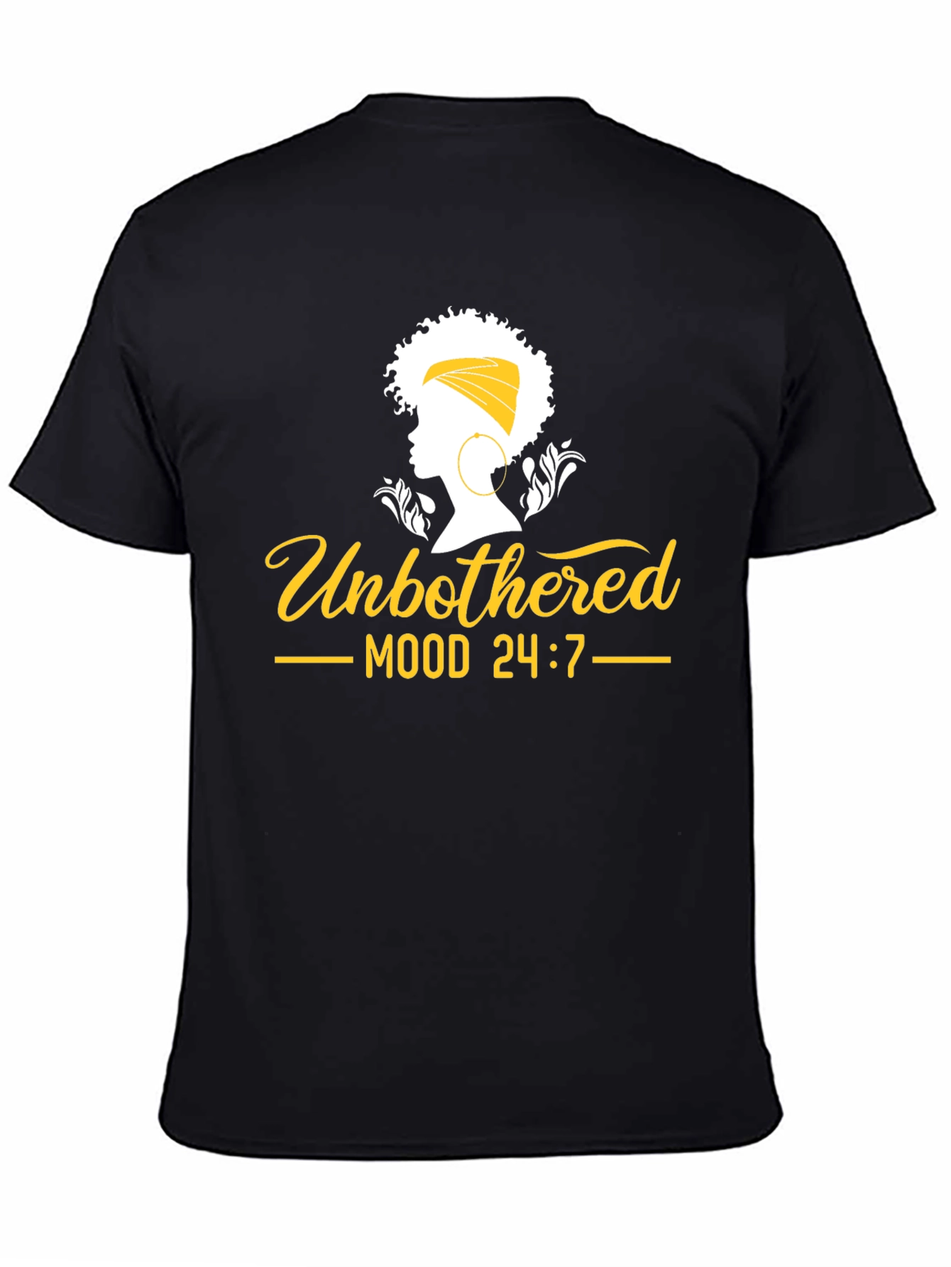 Unbothered Mood 24/7 Black Graphic Tee