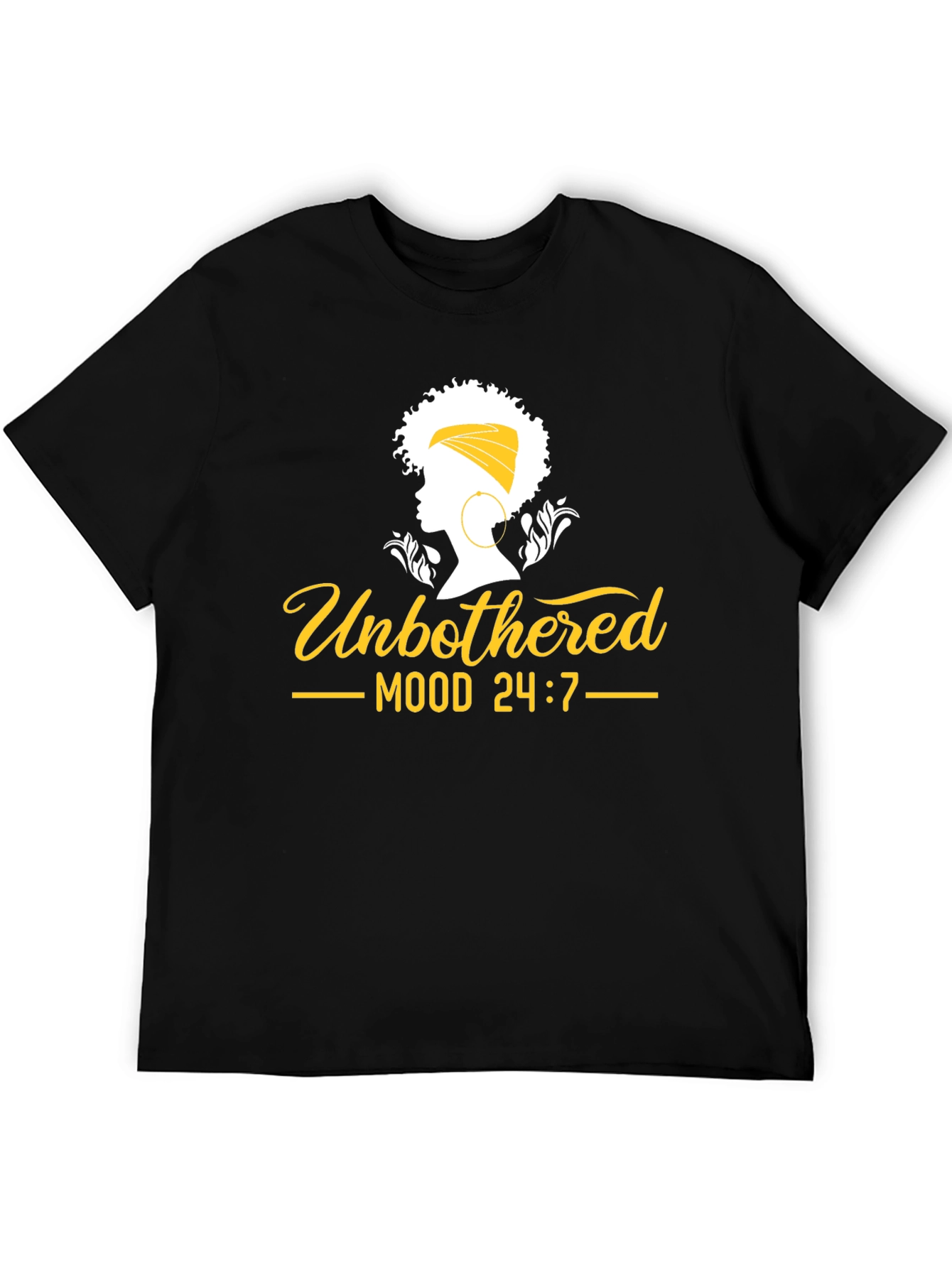 Unbothered Mood 24/7 Black Graphic Tee
