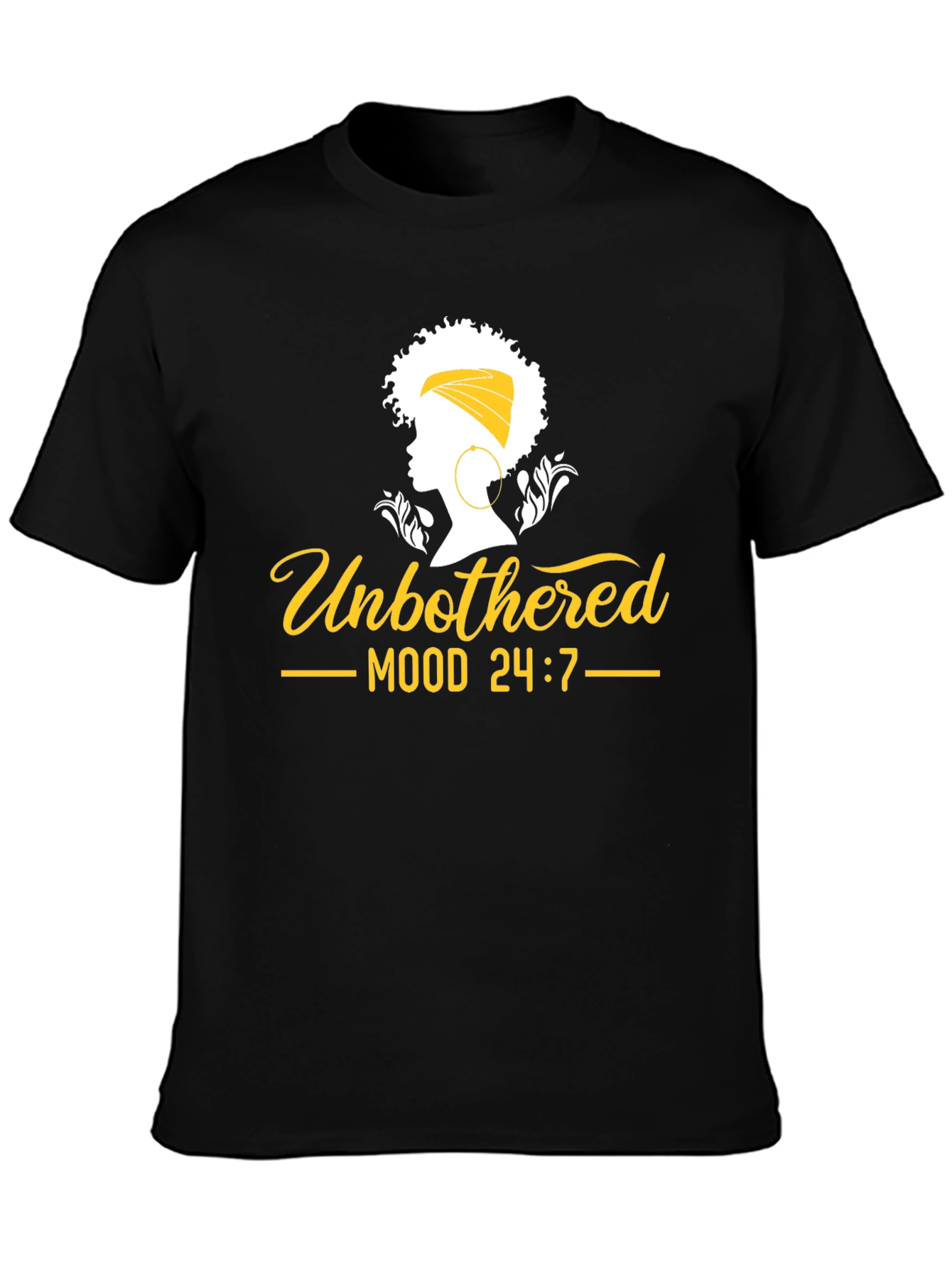 Unbothered Mood 24/7 Black Graphic Tee