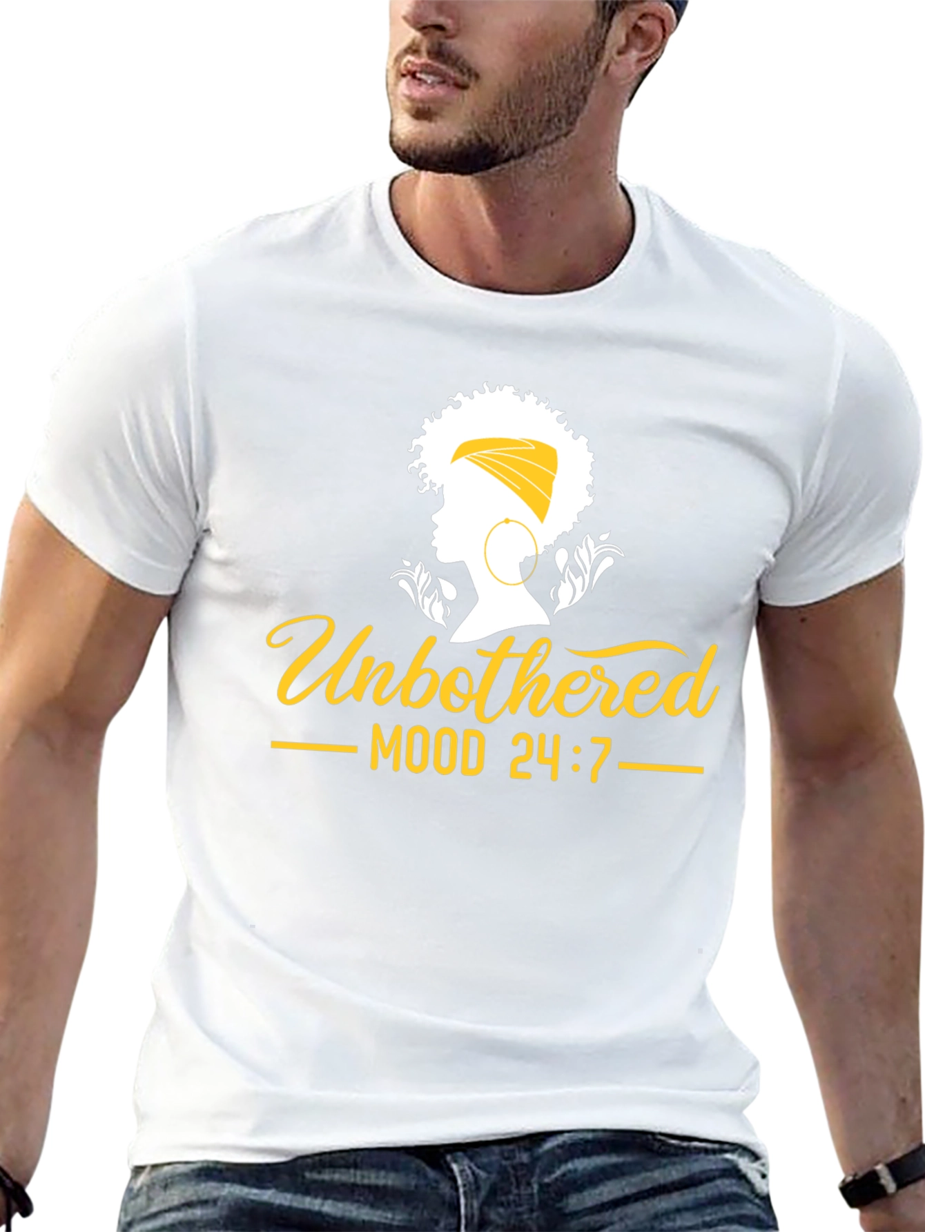 Unbothered Mood 24/7 Black Graphic Tee