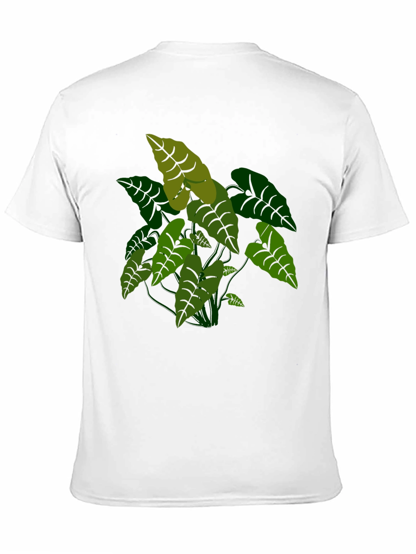 Tropical Plant Graphic Tee - Black Cotton T-Shirt