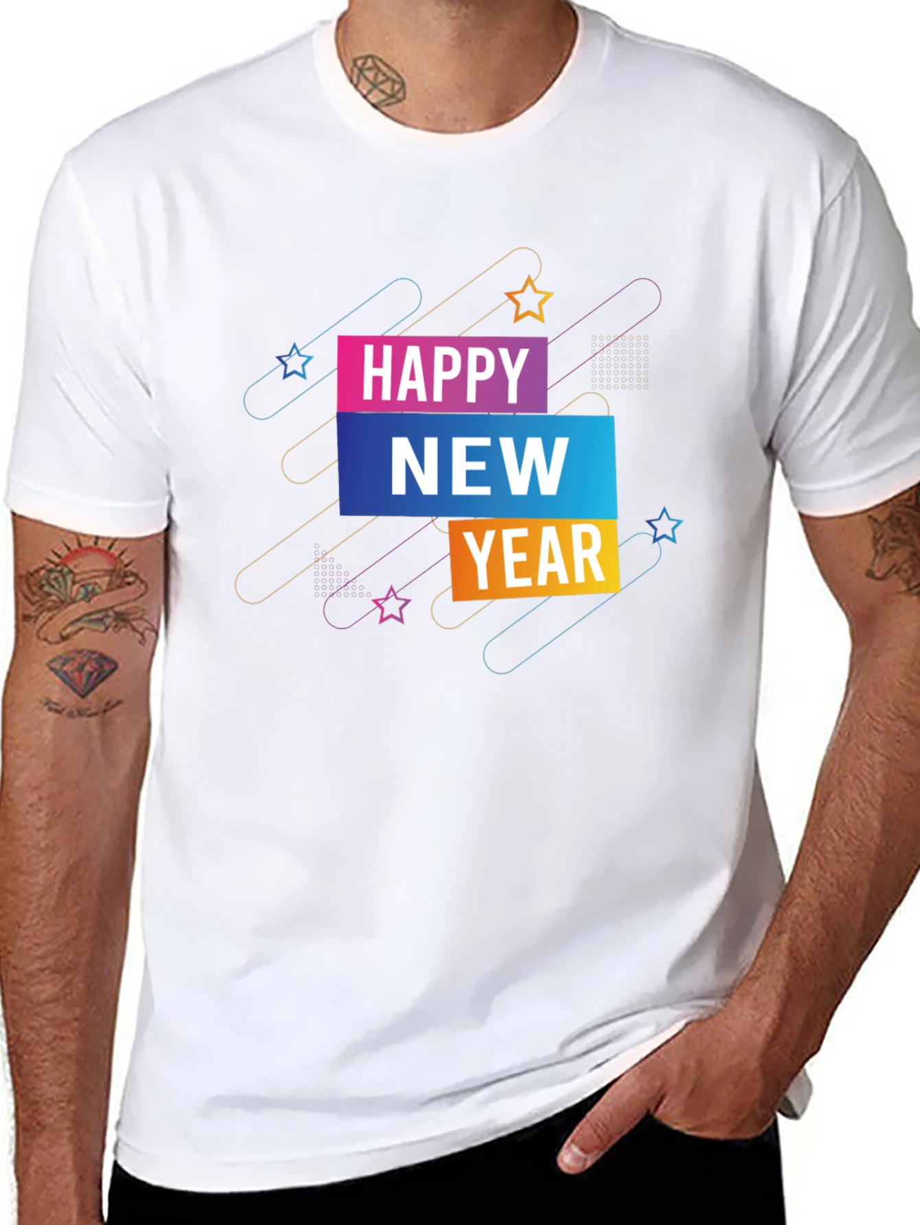 Happy New Year Graphic Tee - Stylish Celebration Shirt