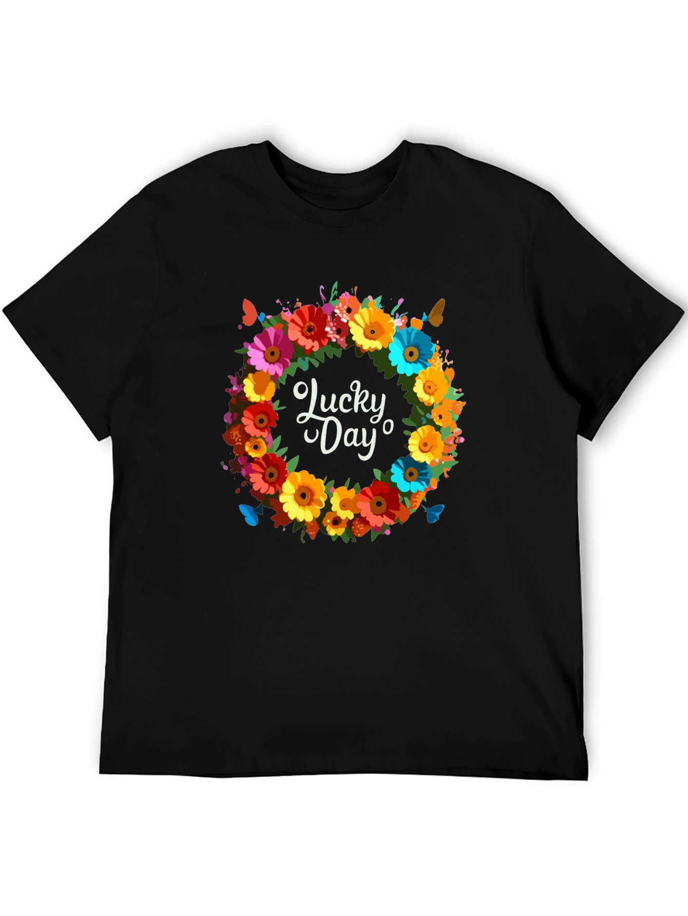 Lucky Day Floral Wreath Graphic Tee