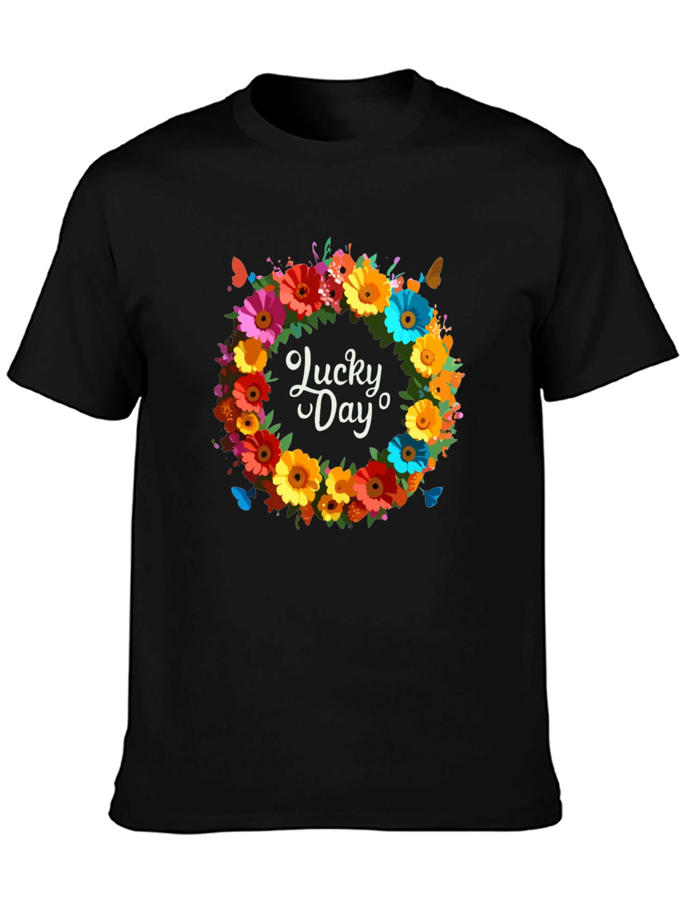 Lucky Day Floral Wreath Graphic Tee