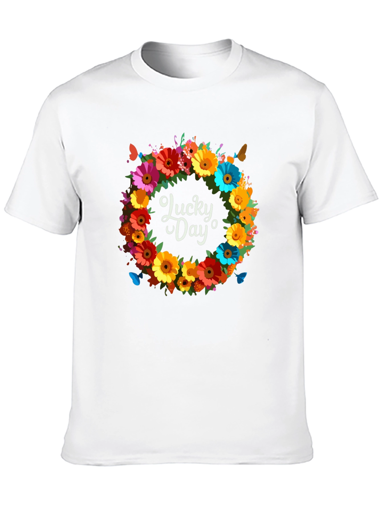 Lucky Day Floral Wreath Graphic Tee