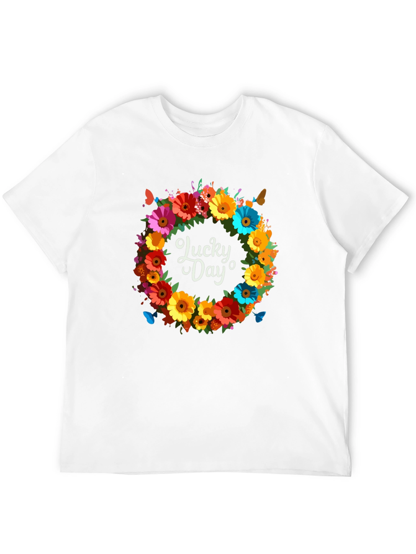 Lucky Day Floral Wreath Graphic Tee
