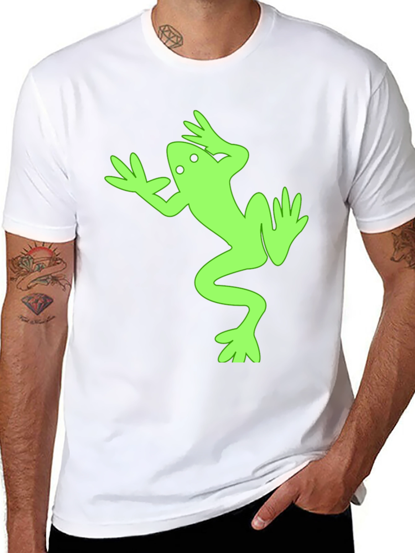 Frog Graphic Tee - Black Cotton Casual Top