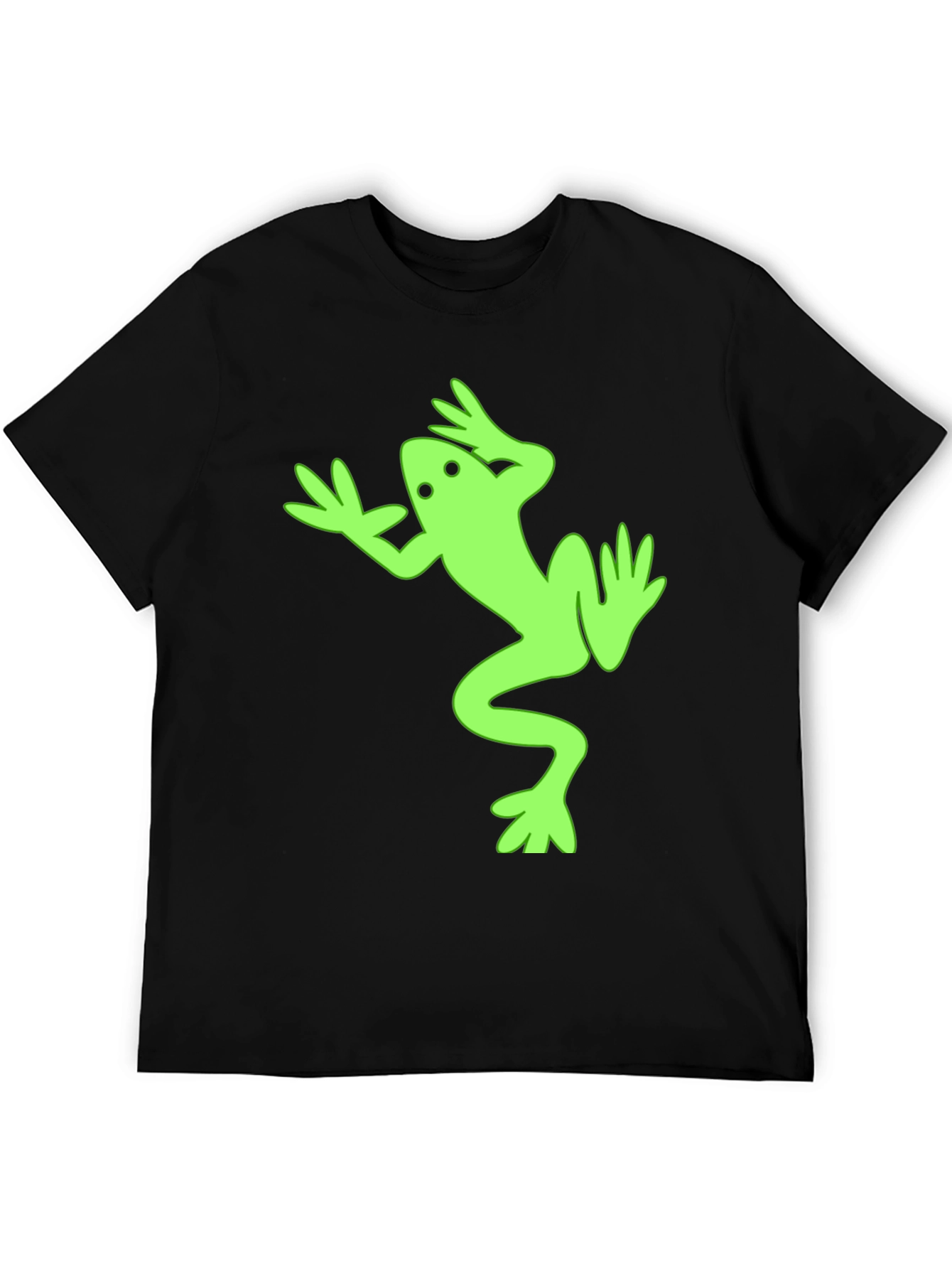 Frog Graphic Tee - Black Cotton Casual Top