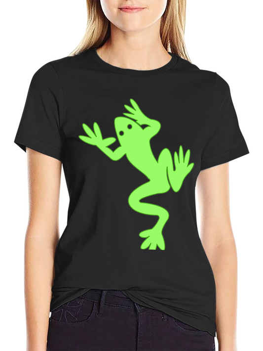 Frog Graphic Tee - Black Cotton Casual Top