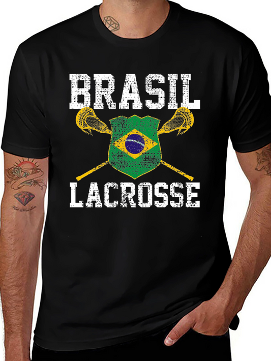 Brasil Lacrosse T-Shirt - Brazilian Flag Sports Tee
