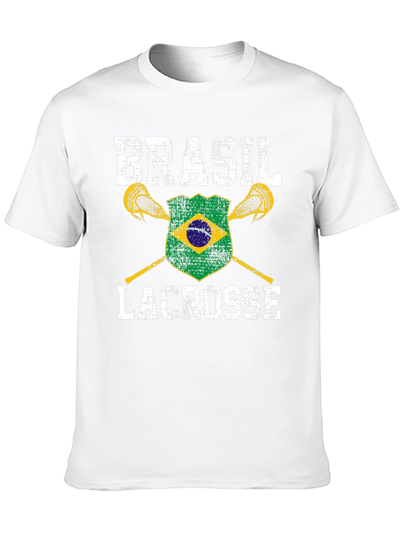 Brasil Lacrosse T-Shirt - Brazilian Flag Sports Tee