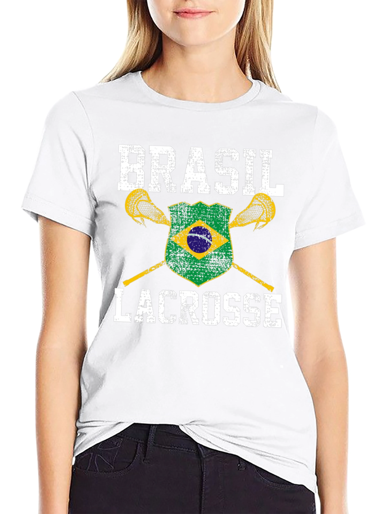 Brasil Lacrosse T-Shirt - Brazilian Flag Sports Tee