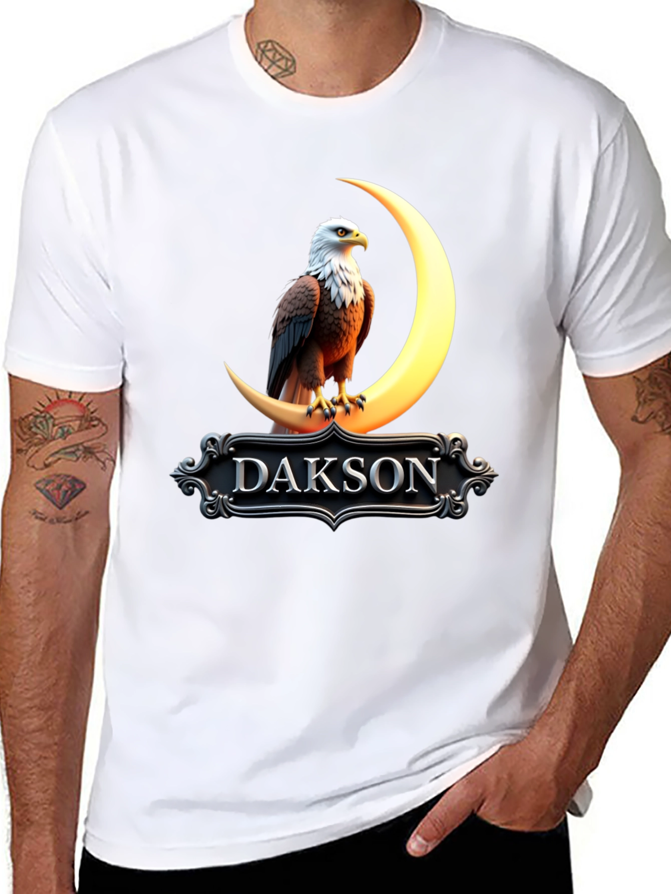 Dakson Eagle Moon Graphic T-Shirt