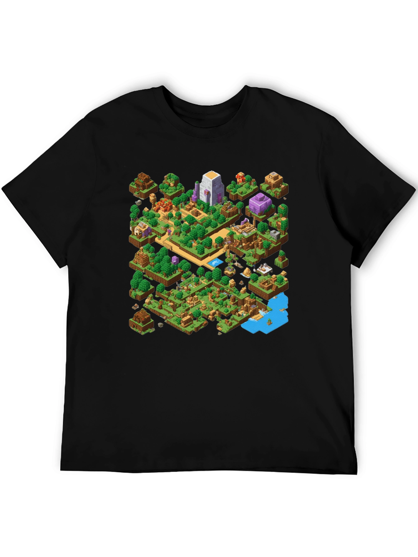 Isometric Gaming T-Shirt - Black Cotton
