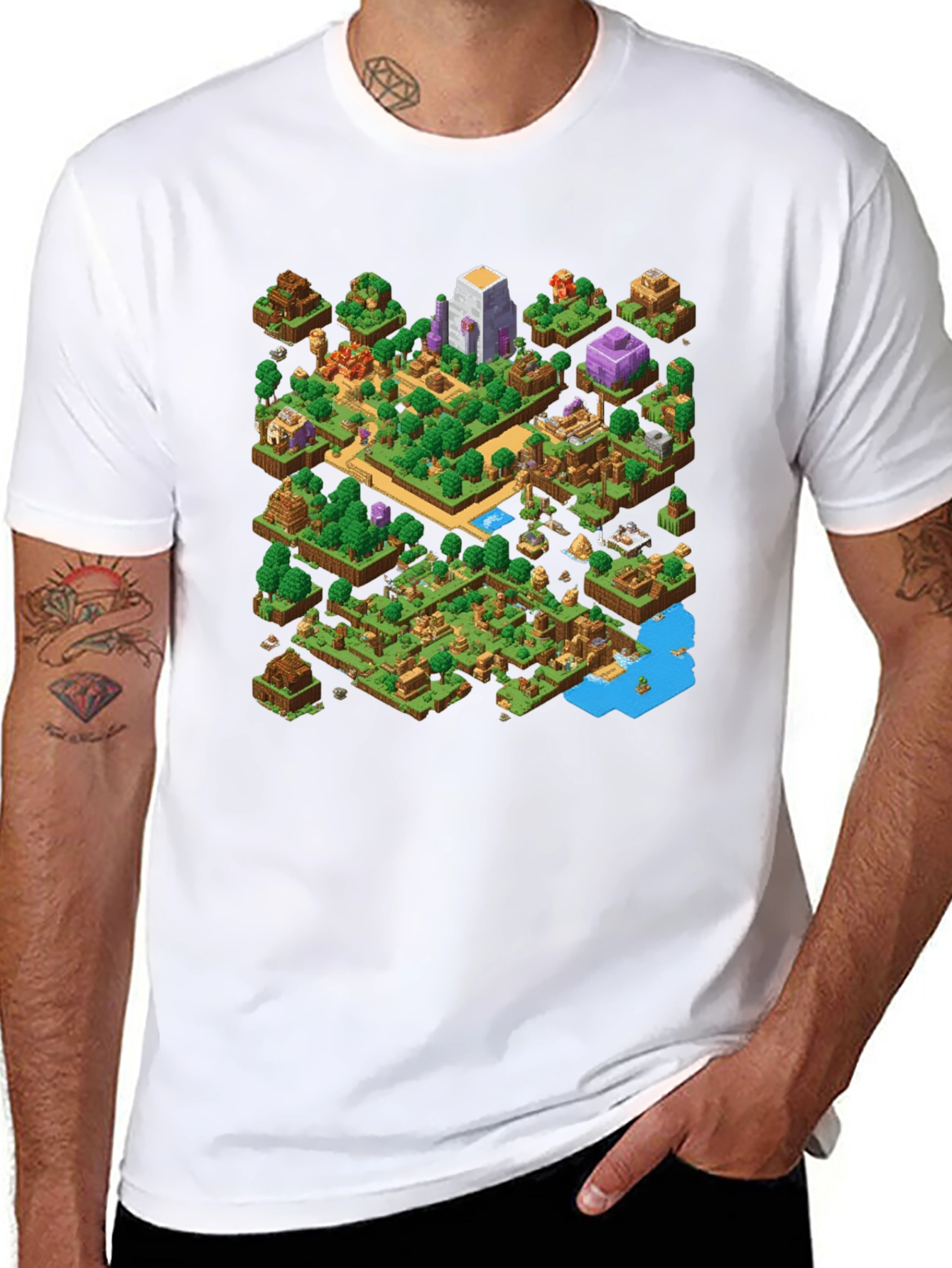 Isometric Gaming T-Shirt - Black Cotton