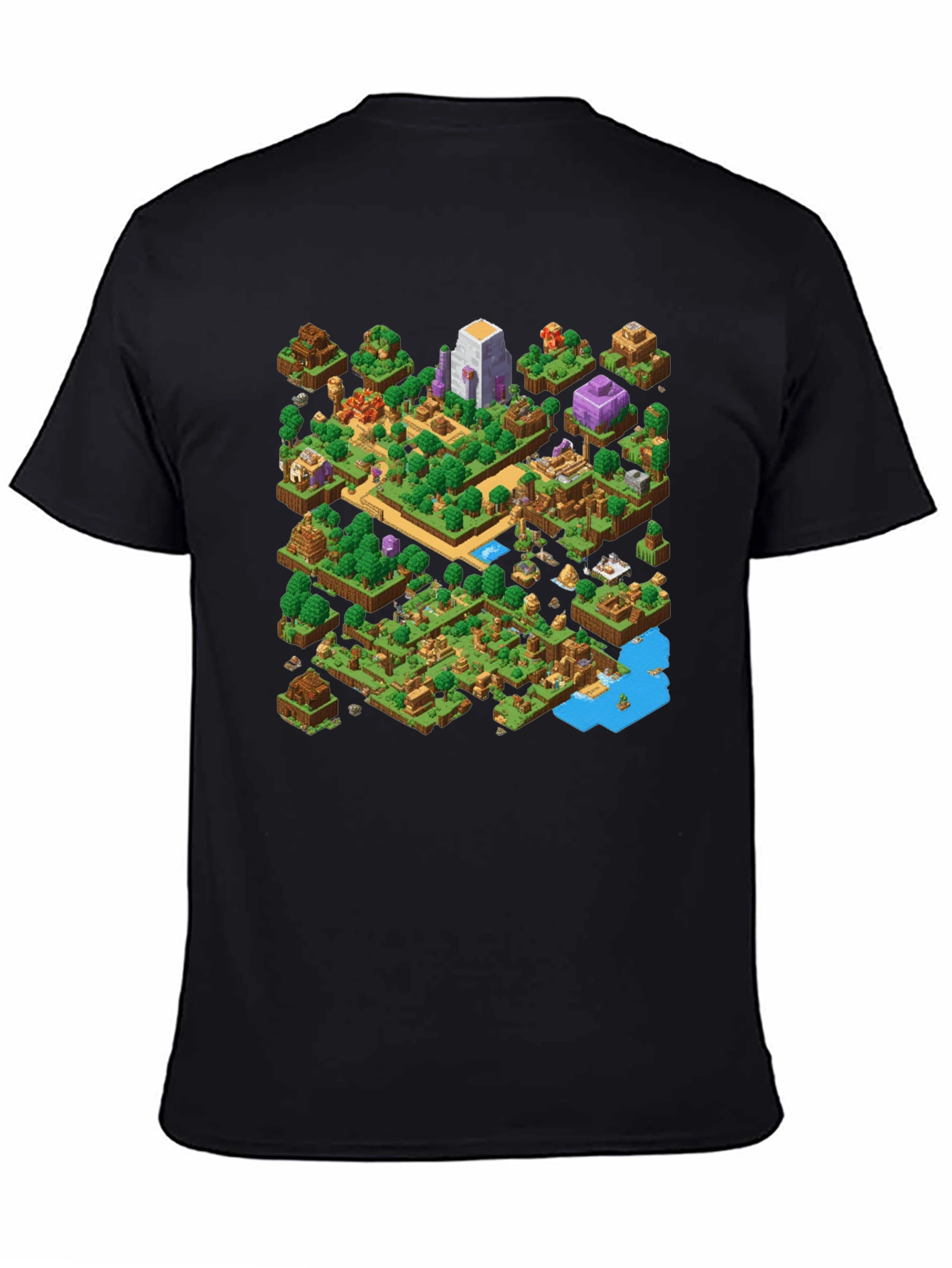 Isometric Gaming T-Shirt - Black Cotton